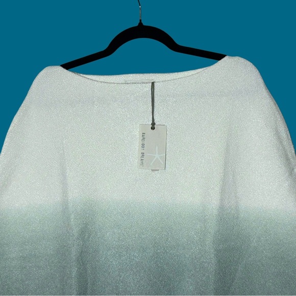 NWT Barefoot Dreams CozyChic Ultra Lite® Ocean Breeze Poncho Ombré Waterfall, OS - Picture 4 of 13